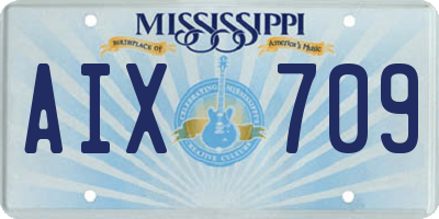 MS license plate AIX709