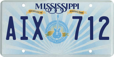 MS license plate AIX712