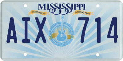 MS license plate AIX714