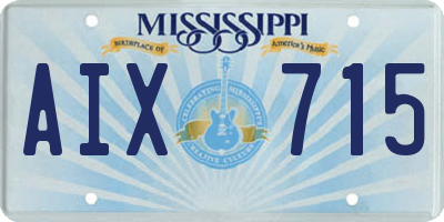 MS license plate AIX715