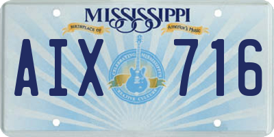 MS license plate AIX716