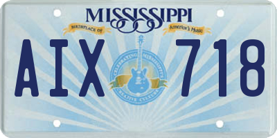 MS license plate AIX718