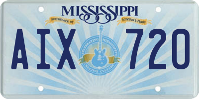 MS license plate AIX720