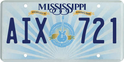 MS license plate AIX721