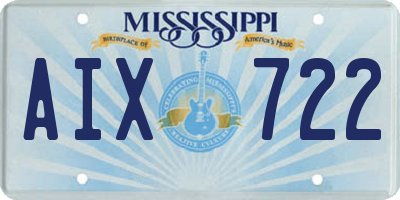 MS license plate AIX722
