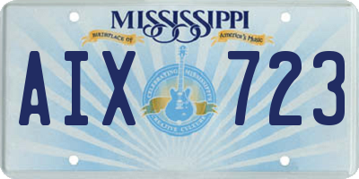 MS license plate AIX723