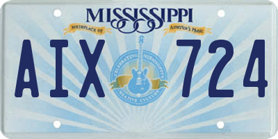 MS license plate AIX724