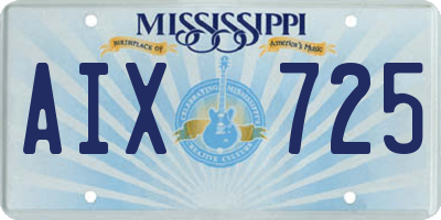 MS license plate AIX725