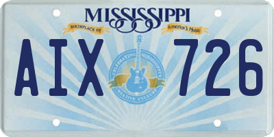 MS license plate AIX726
