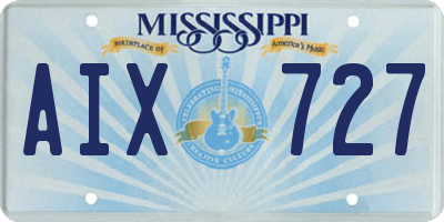 MS license plate AIX727