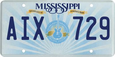 MS license plate AIX729