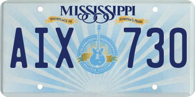 MS license plate AIX730