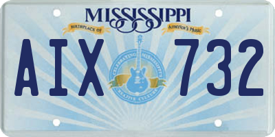 MS license plate AIX732