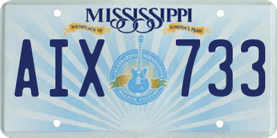 MS license plate AIX733