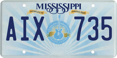 MS license plate AIX735