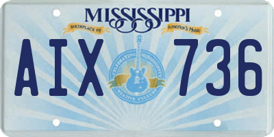 MS license plate AIX736