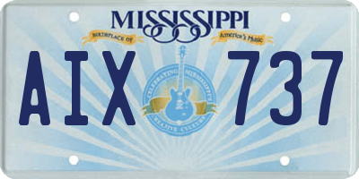 MS license plate AIX737