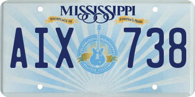 MS license plate AIX738
