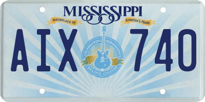 MS license plate AIX740