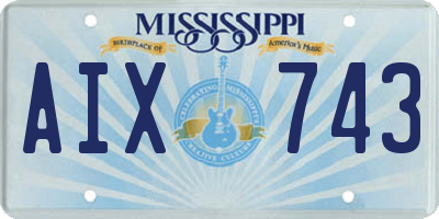 MS license plate AIX743