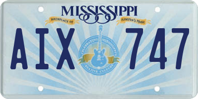 MS license plate AIX747