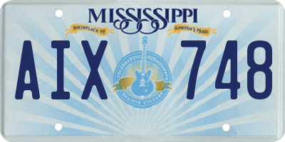MS license plate AIX748