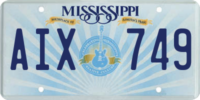 MS license plate AIX749