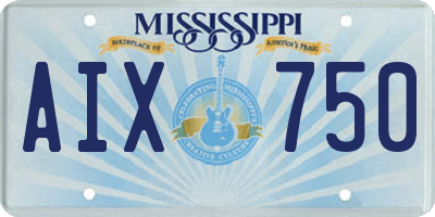 MS license plate AIX750