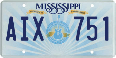 MS license plate AIX751