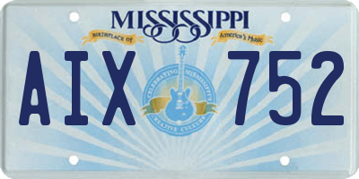 MS license plate AIX752