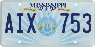 MS license plate AIX753