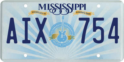 MS license plate AIX754