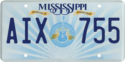 MS license plate AIX755