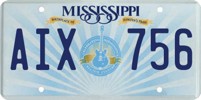 MS license plate AIX756
