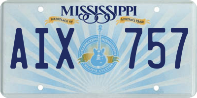 MS license plate AIX757