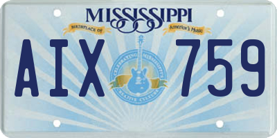 MS license plate AIX759