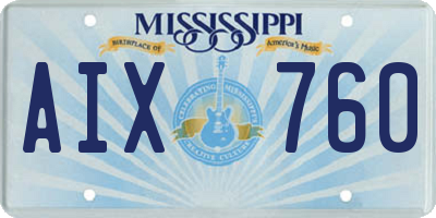 MS license plate AIX760
