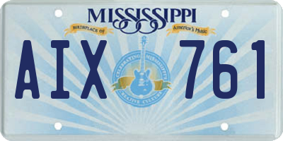 MS license plate AIX761