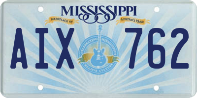 MS license plate AIX762