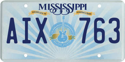MS license plate AIX763