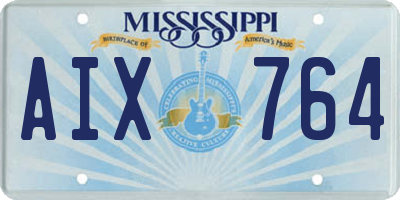 MS license plate AIX764