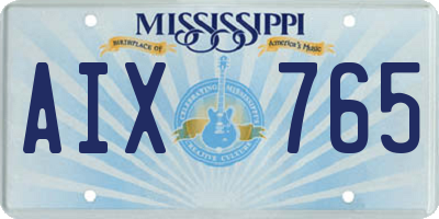 MS license plate AIX765