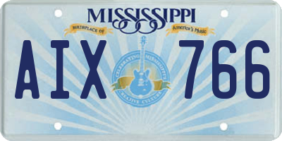 MS license plate AIX766