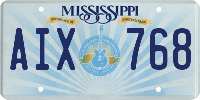 MS license plate AIX768