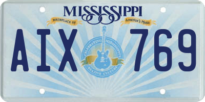 MS license plate AIX769
