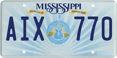 MS license plate AIX770