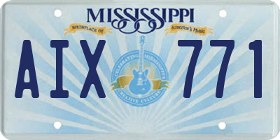 MS license plate AIX771