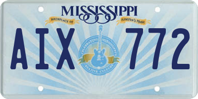 MS license plate AIX772