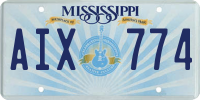 MS license plate AIX774