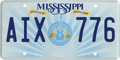 MS license plate AIX776